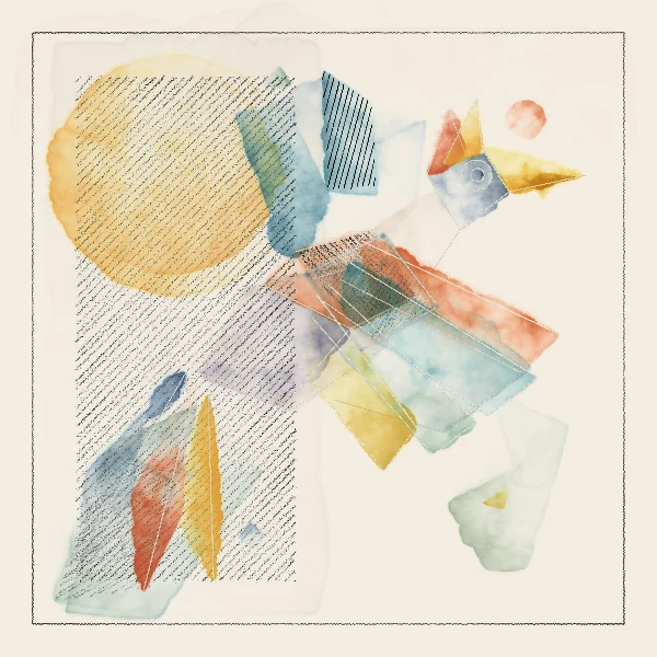 A bird assembled from translucent geometric shapes